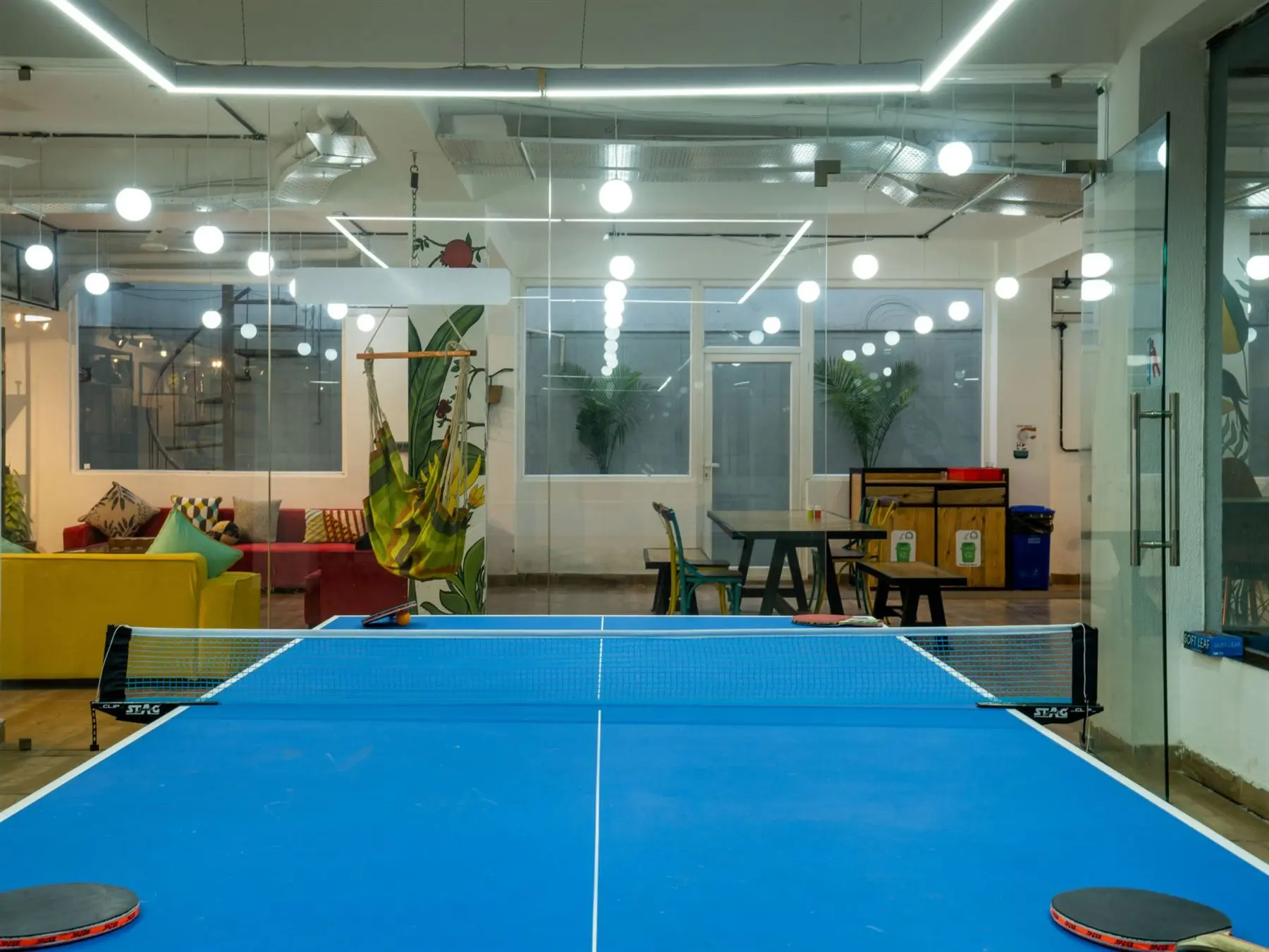 The table tennis room at Commune Greenwood