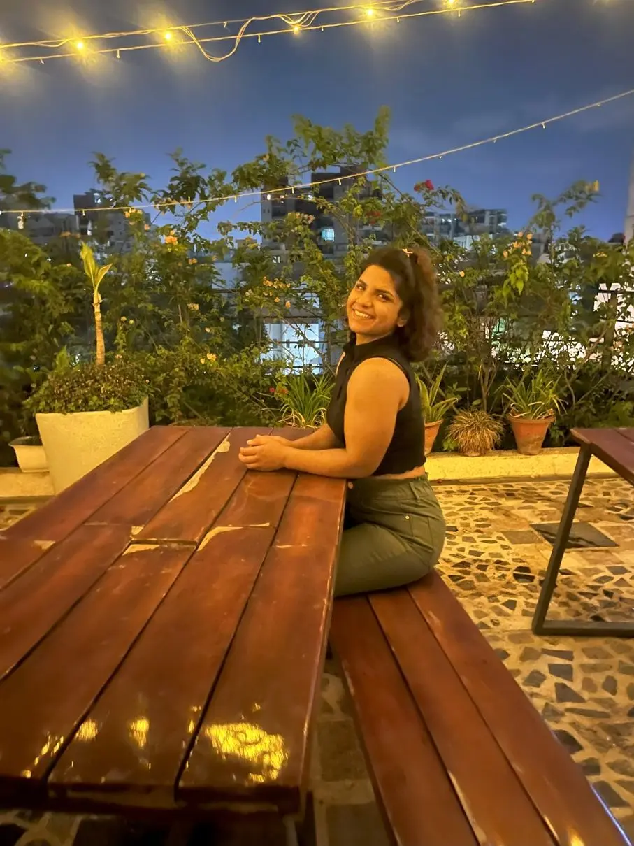A Commune Prime resident on the string-lit rooftop terrace