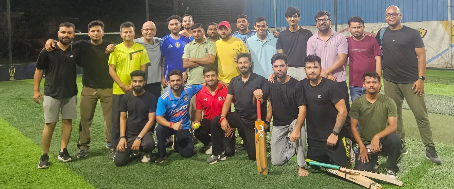 Team Commune and Communrs together after the friendly cricket match, 12 September 2026